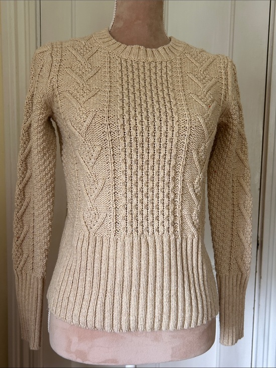 GAP Sweaters - GAP Women's Cream Cable Knit Crewneck Sweater cotton, polyester and wool fabric